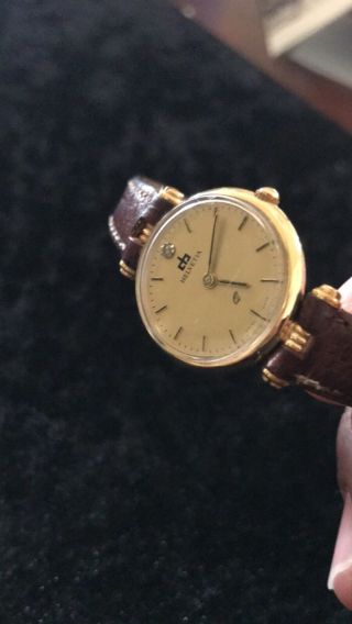 Helvetia Vintage Ladies Hand Winding 14k Diamond Swiss Made Wristwatch From 1960 5