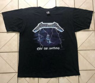 Vintage 1994 Metallica Rock Band Tour T Shirt Ride The Lightning Giant Xl Metal