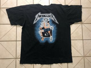 Vintage 1994 Metallica Rock Band Tour T Shirt Ride the Lightning Giant XL Metal 5