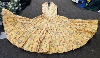 Vintage Hawaiian Shirt Print Pinup Halter Dress Bombshell Rockabilly Tiki