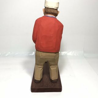 Vintage Signed Carl Olof Trygg 1978 Wood Carving of a Man Playing Golf Sweden 9” 4