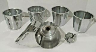 Vintage Hobart Kichenaid Rvs Metal Rotor Slicer Shredder Attachment,  Cones 1 - 4