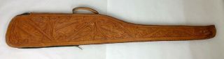 Vintage Tooled Leather Rifle Shotgun Case Gorgeous Great Vintage