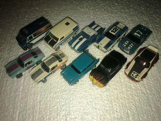 10 Total Complete Aurora And Tyco 1/64 Vintage Slot Cars And More