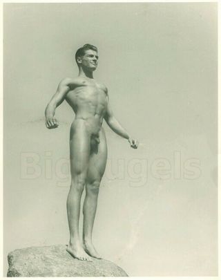1930s Vintage 11x14 Early Male Nude Handsome Naturist Pose Uncut Muscle Beefcake
