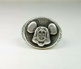 Vintage Mickey Mouse Walt Disney Productions Sterling Silver Ring Size 9 1/2