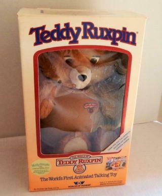 Vintage 1985 Teddy Ruxpin Animated 20 " Talking Plush Bear Worlds Of Wonder