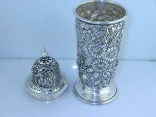 Rare Sterling S KIRK & SON Sugar Caster / Muffineer REPOUSSE 925/1000 no.  13 7