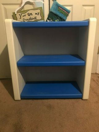 Vintage Little Tikes Blue And White Shelf Book Case