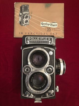 Vintage Rolleiflex 3.  5 Planar Xenotar Film Camera No.  1765866 With Accessories