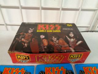 VINTAGE 1978 DONRUSS KISS SERIES 1 TRADING CARDS EMPTY BOX,  7 PACK WRAPPERS 2