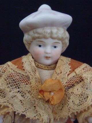 Antique c1900’s German Hertwig All Bisque Mignonette doll with rare boots 2