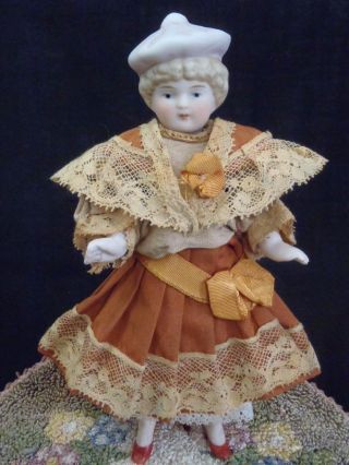 Antique c1900’s German Hertwig All Bisque Mignonette doll with rare boots 6
