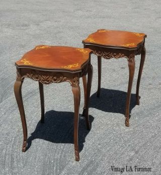 Pair Vintage French Provincial Carved Nightstands,  End Tables Or Side Tables
