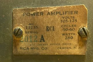 RCA MI - 12235 6L6 Tube Amplifier Vintage Antique Western Electric 60 Watt 6C5 6