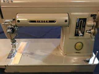 Vintage Singer 301A Long Bed Sewing Machine With Pedal Attachments Buttonholer 2