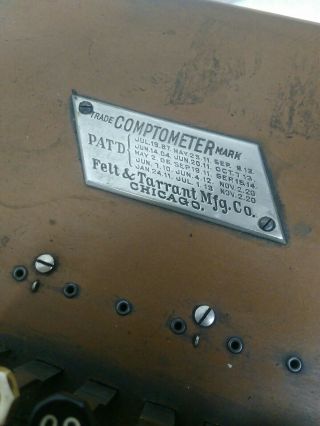 Vintage Felt & Tarrant Comptometer Model H 219961 great. 5