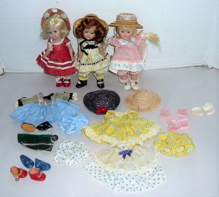 Vintage Vogue Dolls Set Of 3 & Outfits