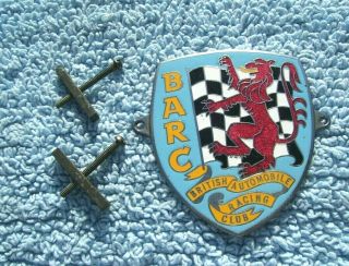 Vintage 1970s British Automobile Racing Club Car Badge - Barc Auto Emblem