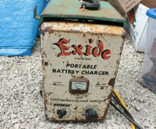 Vintage Gas Oil Exide Battery Charger Gas Service Station Garage Car Truck