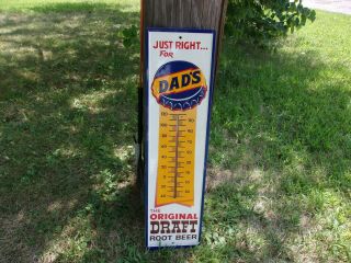 , Antique,  Vintage,  Dads Rootbeer Thermometer,  Soda Advertising,  Pepsi,  Coke,  Hires,