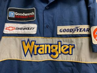 NASCAR AUTHENTIC RACE - WORN CREW SHIRT DALE EARNHARDT SR.  WRANGLER VINTAGE L (P) 2