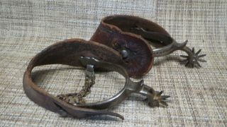 Vintage North & Judd Cowboy Rodeo Bull Riding Spurs With Straps Anchor Hallmark