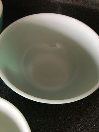 Set of 4 Vintage Pyrex Turquoise Mixing Bowls 401 402 403 404 7