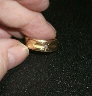 Vintage 14 K Gold Ring With Tiny Diamond " Courtship "
