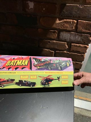 RARE CORGI BATMOBILE Batboat Trailer BatHelicopter In Gift Box 10