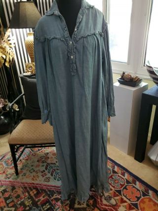 Vintage 80s Ralph Lauren Chambray Dress Size 6