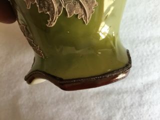 Antique Nippon Hand Painted Moriage Vase Maple Leaf Mark 11