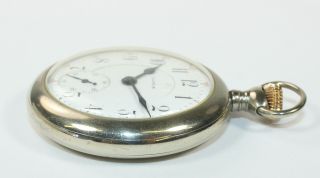 ILLINOIS 16 SIZE 17 JEWEL OPEN FACE POCKET WATCH - RUNNING STRONG AD194 3