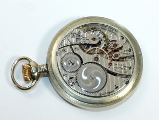 ILLINOIS 16 SIZE 17 JEWEL OPEN FACE POCKET WATCH - RUNNING STRONG AD194 5