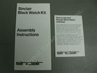 RARE Vintage 1976 Sinclair LED Digital Black Watch Building Kit Orig Package NR 9