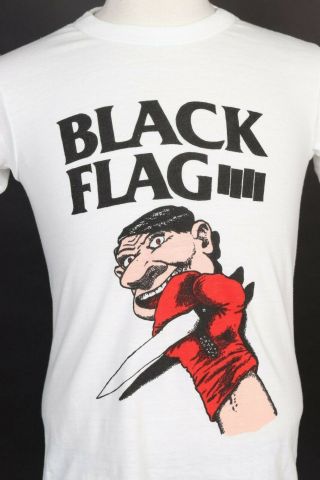 Vintage 80s Black Flag Punk Rock Concert T - Shirt Mens Size Small 50/50
