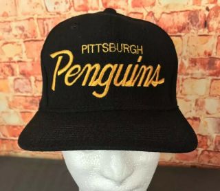 Pittsburgh Penguins Hat Snapback Vintage 90 