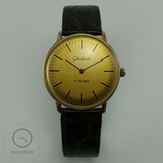 Glashutte Vintage Mechanical Mens Watch Gub 09 - 20 Gold Plated - Serviced