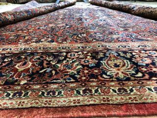 Auth: 30 ' s Antique Rug Exceptional Botanical Traditional Beauty Red 9x12 NR 11