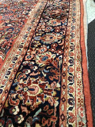 Auth: 30 ' s Antique Rug Exceptional Botanical Traditional Beauty Red 9x12 NR 6