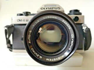 Vintage Olympus OM4T Camera W/50mm F/1.  8 Lens 6