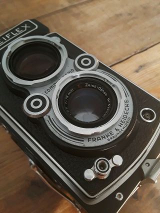 Rollei Rolleiflex TLR 3.  5 MX 75mm with Tessar Carl Zeiss Lens Vintage Camera 8