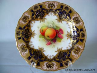 Antique Royal Worcester Tiffany Hp Porcelain Plate W/fruit Signd Albert Shuck 4