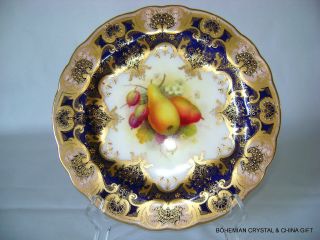 Antique Royal Worcester Tiffany Hp Porcelain Plate W/fruit Signd Albert Shuck 3