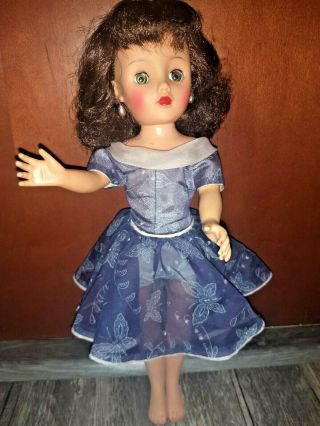 Ideal Vintage Little Miss Revlon 15 " Doll With Kissing Pink Boat Neck Dress