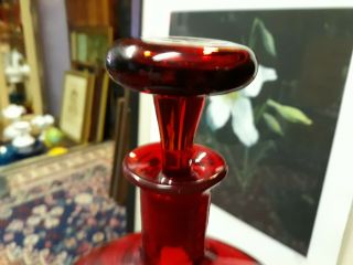 Vintage BLENKO Blown Glass Amberina Decanter w Stopper STUNNING 3