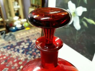 Vintage BLENKO Blown Glass Amberina Decanter w Stopper STUNNING 8