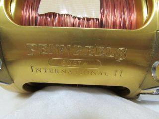 PENN Vintage Fishing Reel International II 80STW 2Speed Gold made in USA 2