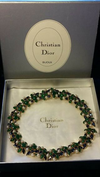 Stunning Vintage 1965 Christian Dior Necklace Made In Germany Collectible
