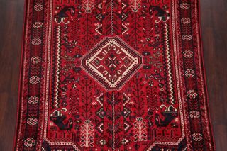 Vintage Geometric Tribal Dynasty Persepolis Abadeh Area Rug Hand - Knotted RED 6x8 4